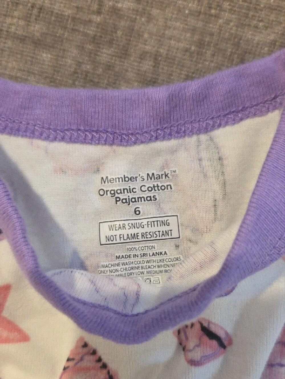 Girls' Mermaid & Seashell Short Sleeve Pajama Sets - Lavender/White